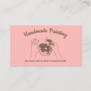 Carte De Visite Croquis de peintre amateur fait main Blush rose