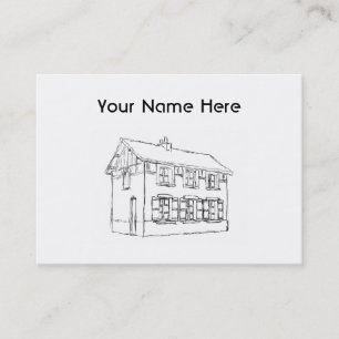 Carte De Visite Croquis d'une vieille Chambre, avec des volets