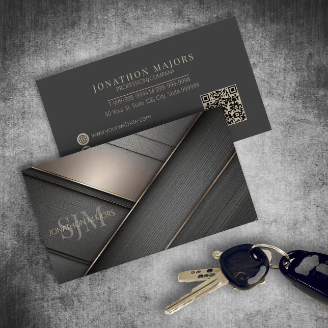 Carte De Visite Crosshatch en métal et en bois gris ID1041 (Créateur téléchargé)