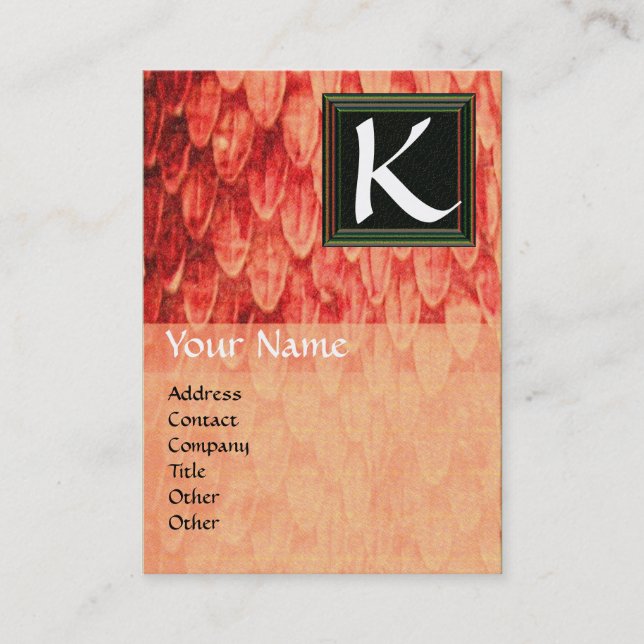 Carte De Visite CROTALUS CARRÉ MONOGRAS orange noir blanc (Devant)