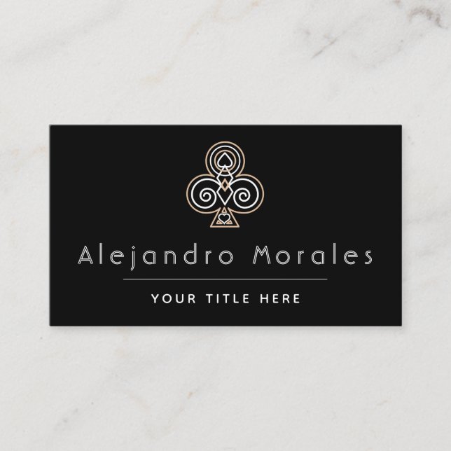 Carte De Visite Croupier Joueur de Nuit du Club Ornemental Casino (Devant)