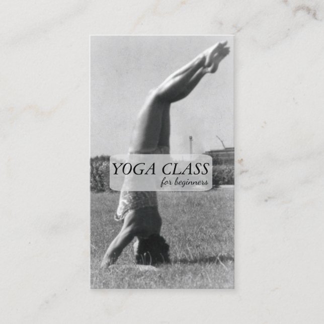 Carte De Visite Cru de pose de Headstand de yoga (Devant)
