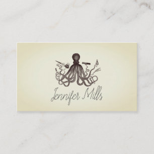 Carte De Visite cru de punk de coiffeur de poulpe de styliste en