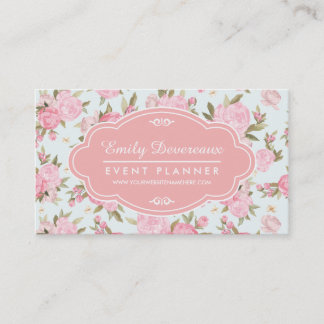 Carte De Visite Cru floral Girly élégant personnalisé