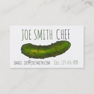 Carte De Visite Crunchy Green Kosher Dill Pickle Deli Chef de cuis
