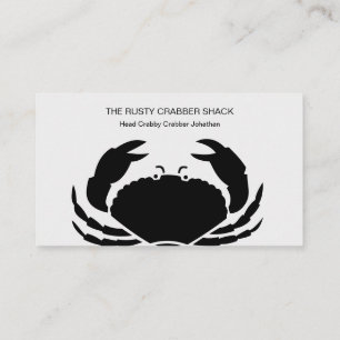 Carte De Visite Crustacés Crabe Noir Blanc Simple Naissance