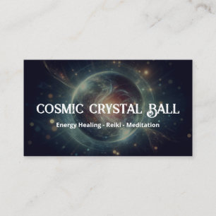 Carte De Visite Crystal Ball Psychic Medium Tarot Reader noir