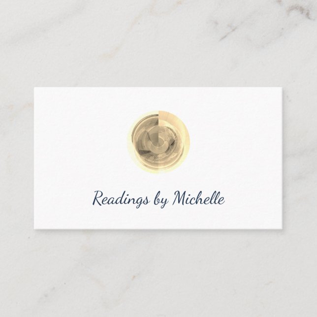 Carte De Visite Crystal Ball Psychic Spirituel Advisor Moderne Lun (Devant)