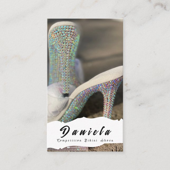 Carte De Visite Crystal Bikini Fitness Competition Chaussures Femm (Devant)