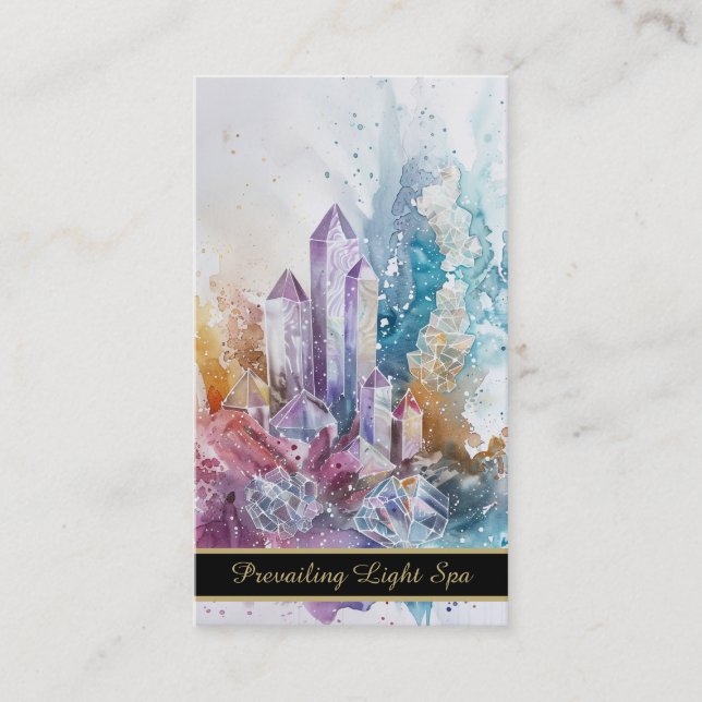 Carte De Visite *~* Crystal Cluster Rainbow AP90 Artsy Drip QR (Devant)