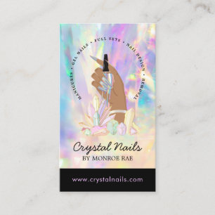 Carte De Visite Crystal Holographic Nail Technicien Artiste Salon