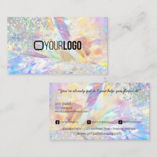 Carte De Visite Crystal Holographic Parties scintillant MUA Lash T