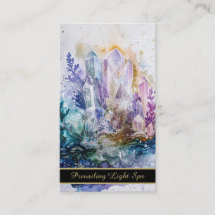 Carte De Visite *~* Crystals Gold Rainbow QR AP90 Artsy Drip