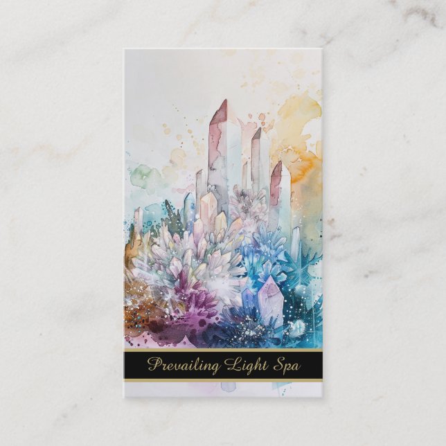 Carte De Visite *~* Crystals Gold Rainbow QR Drip AP90 Artsy (Devant)