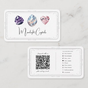 Carte De Visite Crystals métaphysiques Rose Quartz Social Media QR