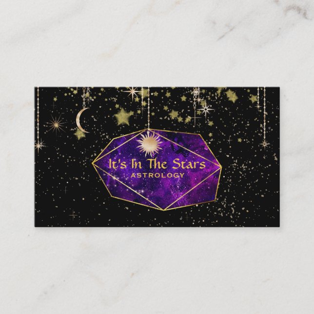 Carte De Visite *~* Crystals Moon Stars Cosmos Astrologie (Devant)