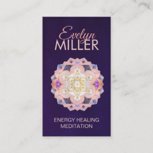 Carte De Visite Cube de Metatron en Gemstone lotus Géométrie sacré