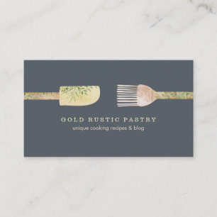 Carte De Visite Cuillère spatule feuille d'eucalyptus pâtisserie m