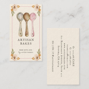 Carte De Visite Cuillères à mesurer aquarelle Baker Bakery