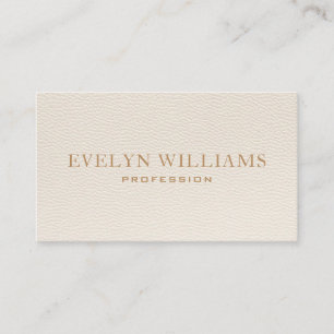Carte De Visite Cuir Beige Or Moderne