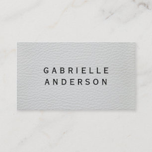 Carte De Visite Cuir blanc élégant professionnel avec texte gras