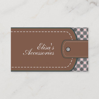 Carte De Visite Cuir Brown et rose et motif