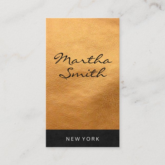 Carte De Visite Cuir Chic Faux | Exécutif