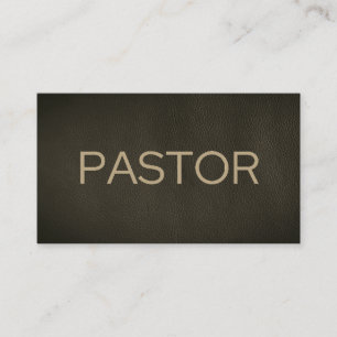 Carte De Visite Cuir Église Noir Épassé du Pasteur