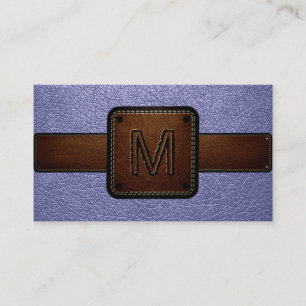 Carte De Visite Cuir Look Brown et Lavande