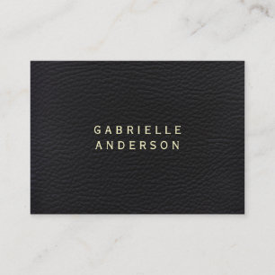 Carte De Visite Cuir noir élégant professionnel