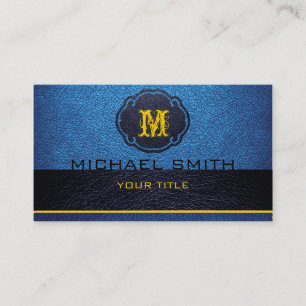 Carte De Visite Cuir noir et bleu