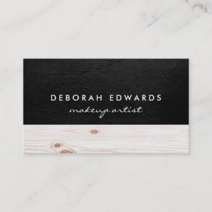 Carte De Visite Cuir noir exquis Bois