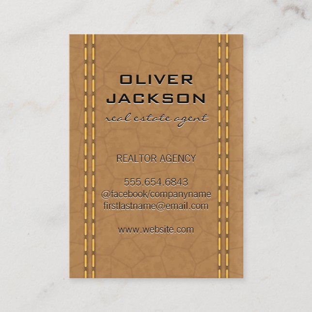 Carte De Visite Cuir pointu (Devant)