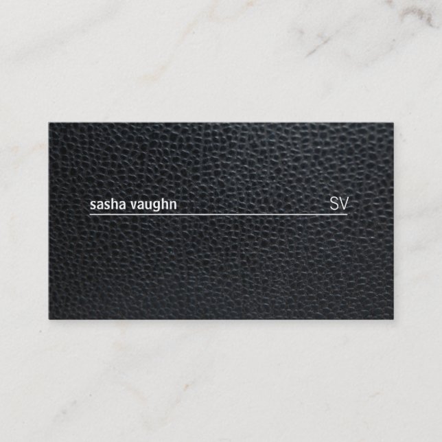 Carte De Visite Cuir simple en ligne blanche (Devant)