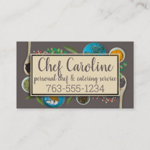 Carte De Visite Cuisine à base d'herbes épices chef cuisinier gast