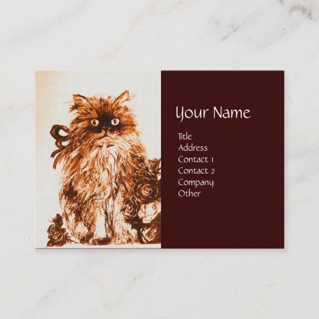 Carte De Visite CUISINE AVEC ROSE, Brown et blanc (Devant)