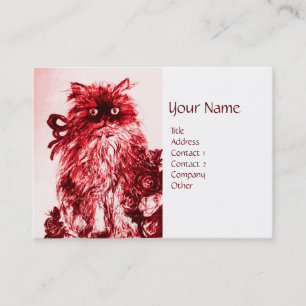 Carte De Visite CUISINE AVEC ROSE, Rouge et Blanc