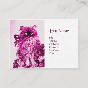 Carte De Visite CUISINE AVEC ROSES, Papier rose Fuchsia