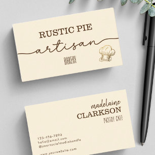 Carte De Visite Cuisine Casquette Beige Gold