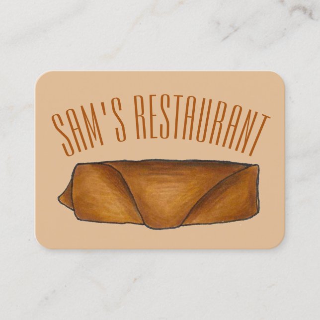 Carte De Visite Cuisine chinoise Poupée d'oeuf Eggroll Restaurant  (Devant)