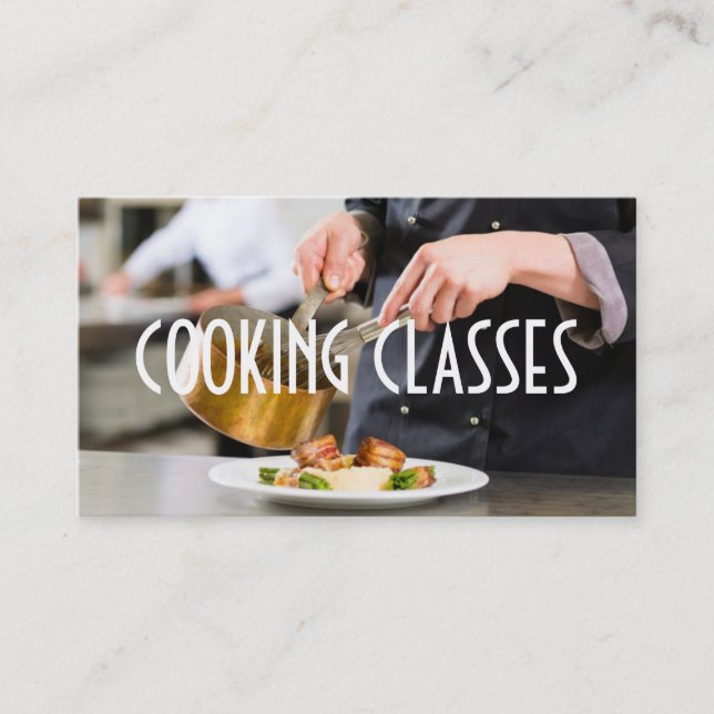 Carte De Visite Cuisine Classes Restaurant Bar Fer Chef (Devant)