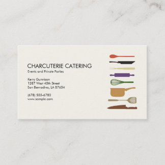 Carte De Visite Cuisine couleur Outils de restauration