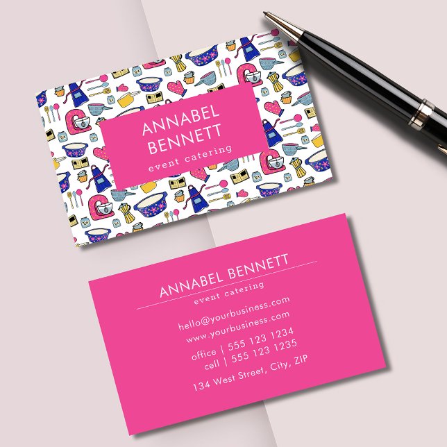 Carte De Visite Cuisine de café restaurant de traiteur (Professional catering business card.  Suit cake bakers, cafes, restaurants and any food business.)
