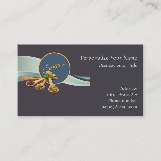 Carte De Visite Cuisine d'épices et chef de cuisine (Devant)