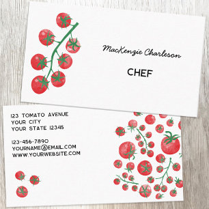 Carte De Visite Cuisine en aquarelle de tomate