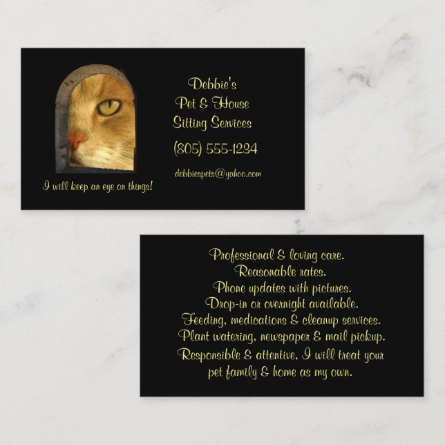 Carte De Visite Cuisine et Amusante Maison et Animaux salés Busine (Devant / Derrière)