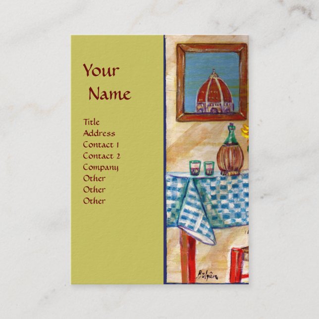 CARTE DE VISITE CUISINE ITALIENNE À FLORENCE (Devant)