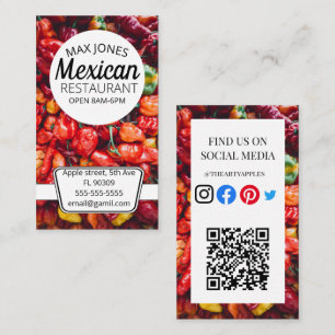Carte De Visite Cuisine mexicaine charcuterie marché piments