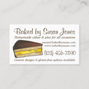 Carte De Visite Cuisiné Par Boston Cream Pie Gâteau Slice Boulange