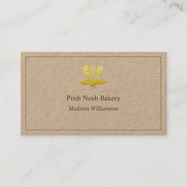 Carte De Visite Cuisine pâtisserie boulangerie | Papier Kraft (Devant)